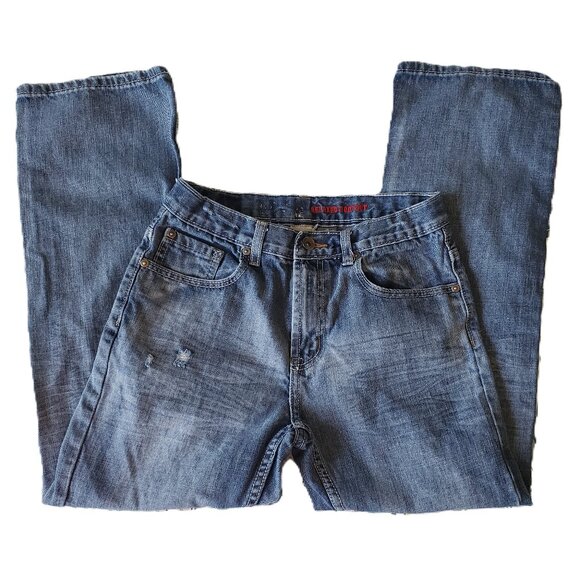 Urban Pipeline Relaxed Boot Cut 100% Cotton Distressed Jeans 16 - Picture 1 of 3